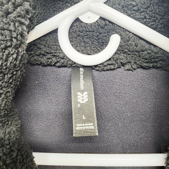 Allmotion Womens Black Shiny Cropped Puffer Jacket With Sherpa Collar Size L - Picture 3 of 8